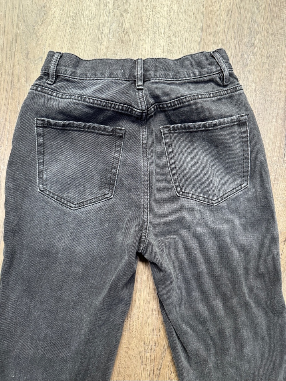 PACSUN Black Denim High Rise Straight Jeans - Distressed - Size 24 - Picture 10 of 13